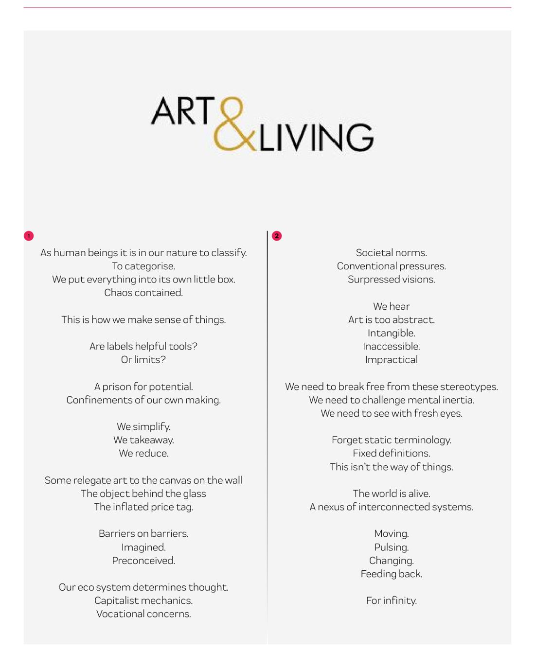 Artra Magazine Art and Living positioning